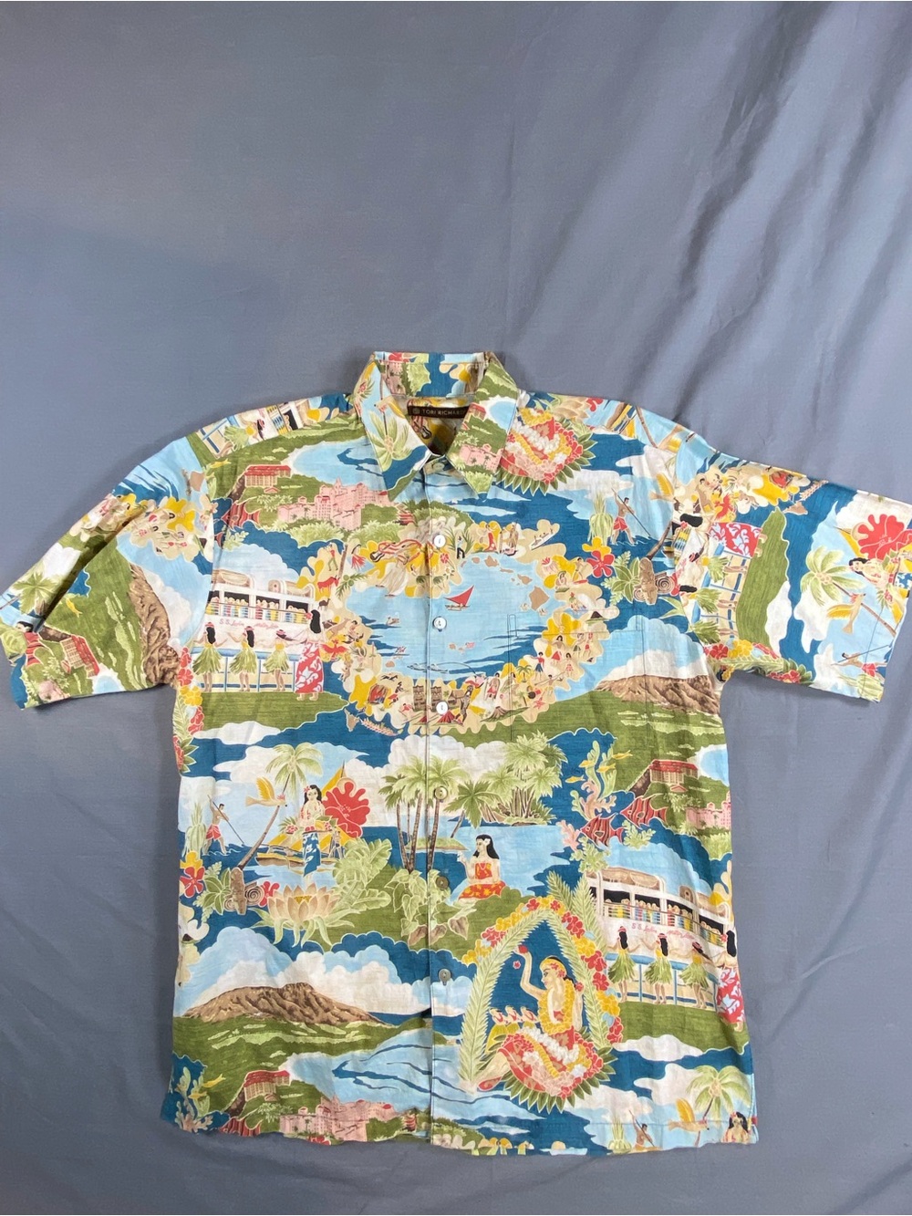 Tori Richard Multicolor Tropical Print Button-Up Shirt
